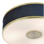 Alvaro 3lt Flush Brushed Brass With Blue Shade - Image 2