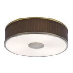 Alvaro 3lt Flush Antique Bronze With Brown Shade