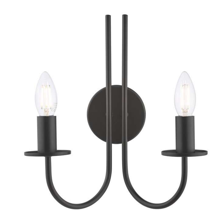 BEC0922 Becca 2lt Wall Light Matt Black (Bracket Only) - Image 1