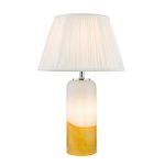 Deandra Table Lamp Yellow & White Art Glass With Shade