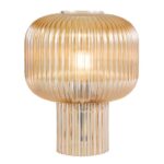 Demarius Table Lamp Amber Ribbed Glass