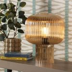 Demarius Table Lamp Amber Ribbed Glass - Image 5