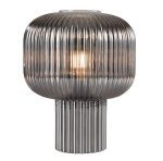 Demarius Table Lamp Smoked Ribbed Glass