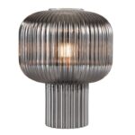 Demarius Table Lamp Smoked Ribbed Glass