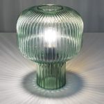 Demarius Table Lamp Green Ribbed Glass - Image 4