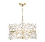 Fonda 3lt Pendant Satin Gold & Glass