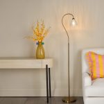 Glynis Floor Lamp Antique Bronze & Ribbed Glass - Image 4
