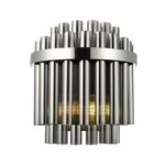 Imani 2lt Wall Light Polished Chrome & Smoked Ribbed Glass