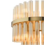 Imani 12lt Pendant Natural Brass & Champagne Ribbed Glass - Image 2