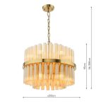 Imani 12lt Pendant Natural Brass & Champagne Ribbed Glass - Image 5