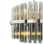 Imani 12lt Pendant Polished Chrome and Smoked Ribbed Glass - Image 2