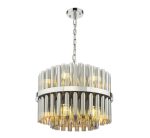 Imani 12lt Pendant Polished Chrome and Smoked Ribbed Glass