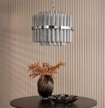 Imani 12lt Pendant Polished Chrome and Smoked Ribbed Glass - Image 5