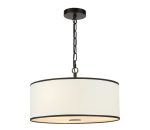 Jemima 3lt Pendant White and Matt Black With Shade
