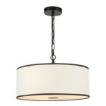 Jemima 3lt Pendant White and Matt Black With Shade