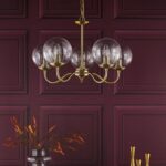 Jocelyn 5lt Armed Pendant Natural Brass & Glass - Image 4
