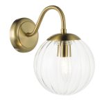 Jocelyn Wall Light Natural Brass & Glass