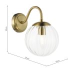 Jocelyn Wall Light Natural Brass & Glass - Image 5