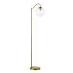 Jocelyn Floor Lamp Natural Brass & Glass
