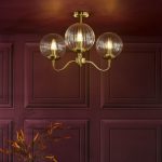 Jocelyn 3lt Semi-Flush Natural Brass & Glass - Image 3