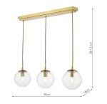 Jocelyn 3lt Bar Pendant Natural Brass & Glass - Image 7