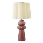 Jordana Table Lamp Pink Ceramic & Polished Chrome With Shade