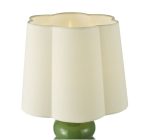 Jordana Table Lamp Green Ceramic & Polished Chrome With Shade - Image 2