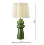 Jordana Table Lamp Green Ceramic & Polished Chrome With Shade - Image 4