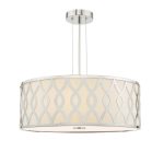 Locryn 4lt Pendant Polished Chrome & Ivory