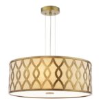 Locryn 4lt Pendant Brushed Bronze & Taupe