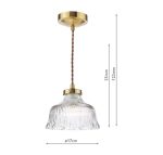 Maude Pendant Natural Brass & Ribbed Glass - Image 4