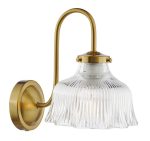 Maude Wall Light Natural Brass & Ribbed Glass - Image 2