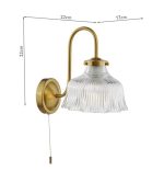 Maude Wall Light Natural Brass & Ribbed Glass - Image 4