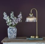 Maude Table Lamp Natural Brass & Ribbed Glass - Image 4