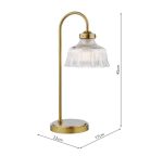 Maude Table Lamp Natural Brass & Ribbed Glass - Image 6