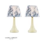 Laura Ashley Adwick Table Lamp Cream Ceramic With Shade (Twin Pack)