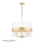 Laura Ashley Alexa 3lt Pendant Glass & Matt Antique Brass