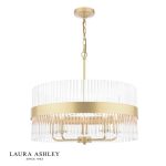 Laura Ashley Alexa 5lt Pendant Glass & Matt Antique Brass