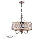 Laura Ashley Allerford 3lt Pendant Satin Bronze & Taupe