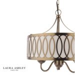 Laura Ashley Allerford 3lt Pendant Satin Bronze & Taupe - Image 3