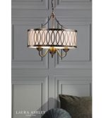 Laura Ashley Allerford 3lt Pendant Satin Bronze & Taupe - Image 5