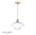 Laura Ashley Billham Pendant Matt Antique Brass & Ribbed Glass