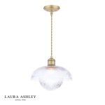 Laura Ashley Billham Pendant Matt Antique Brass & Ribbed Glass