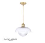 Laura Ashley Billham Pendant Matt Antique Brass & Ribbed Glass - Image 2