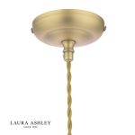 Laura Ashley Billham Pendant Matt Antique Brass & Ribbed Glass - Image 3
