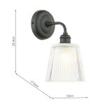 Laura Ashley Callaghan Wall Light Matt Black & Ribbed Glass - Image 6