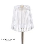 Laura Ashley Callaghan Rechargeable Table Lamp Polished Nickel & Ribbed Glass - Image 2