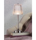 Laura Ashley Callaghan Rechargeable Table Lamp Polished Nickel & Ribbed Glass - Image 4
