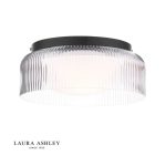 Laura Ashley Charissa Ceiling Light Matt Black & Ribbed Glass