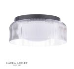 Laura Ashley Charissa Ceiling Light Matt Black & Ribbed Glass - Image 2